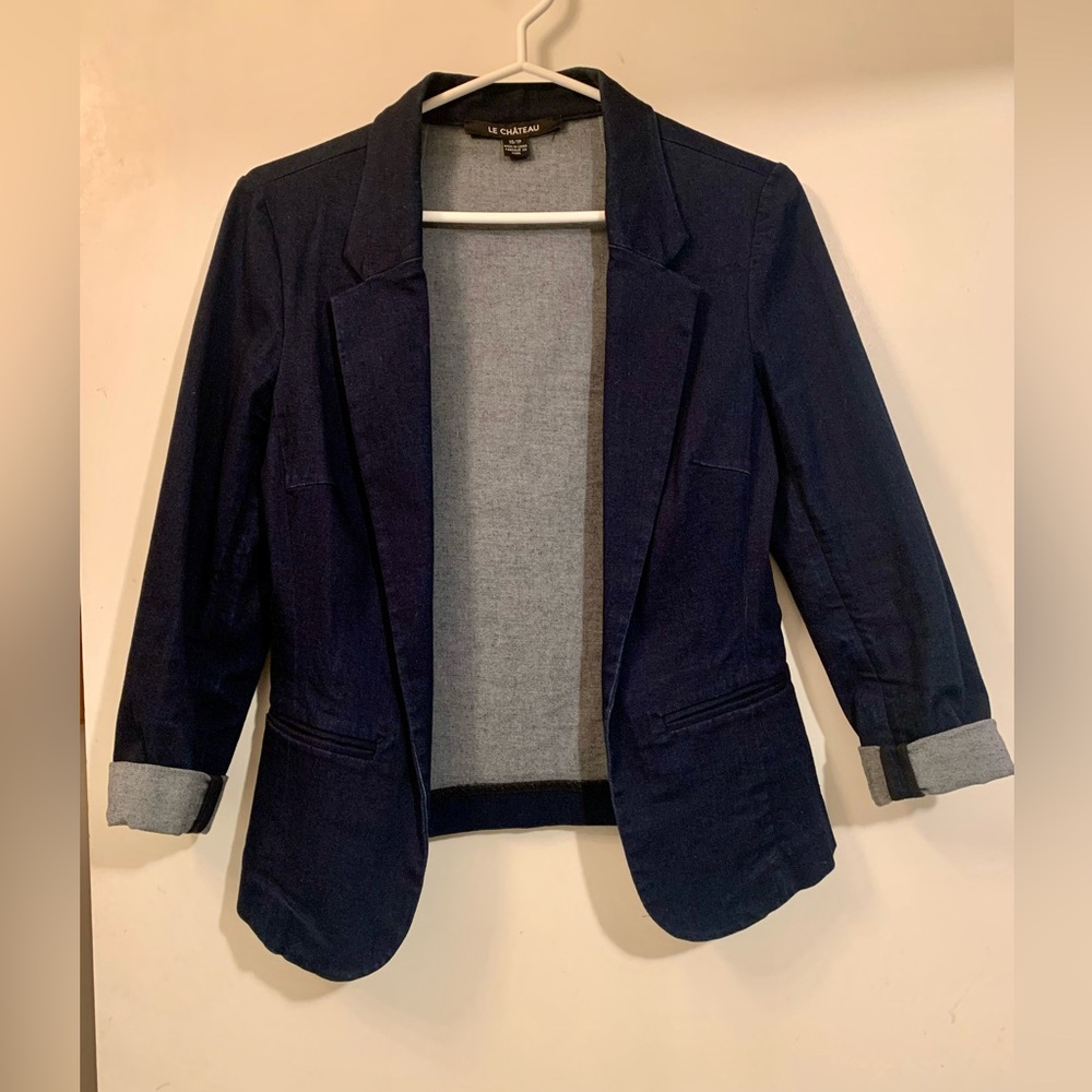 Le Chateau Open Front Navy Blazer